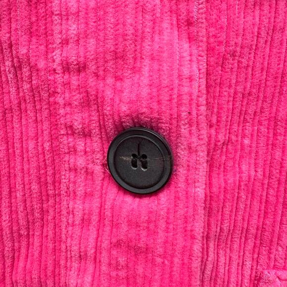 Zara Hot Pink Corduroy Jacket, Button Up Shirt Cropped to Waist, Women's Size S - Picture 4 of 7
